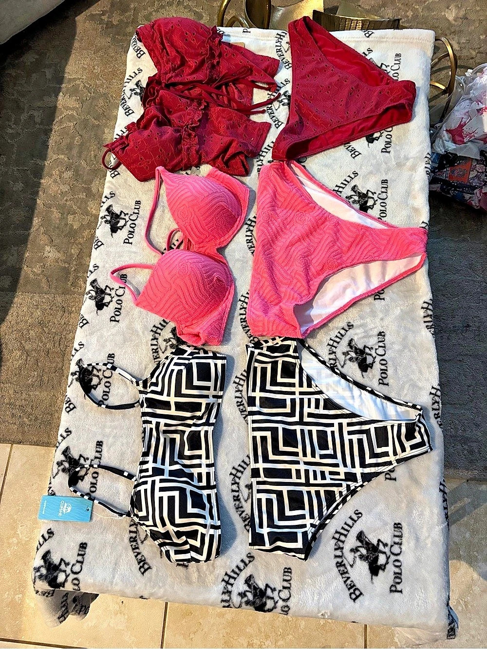 Polo Ralph Lauren Women's Bikini Sets in Pink & Black Like New